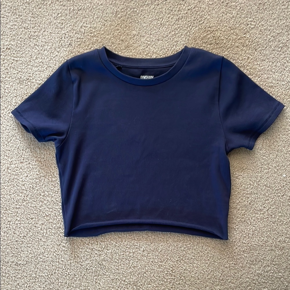 Navy Blue Cropped T-Shirt